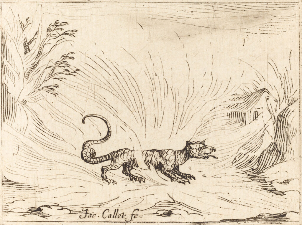 Jacques Callot - Salamandra apsupta liepsnų 1592-1635