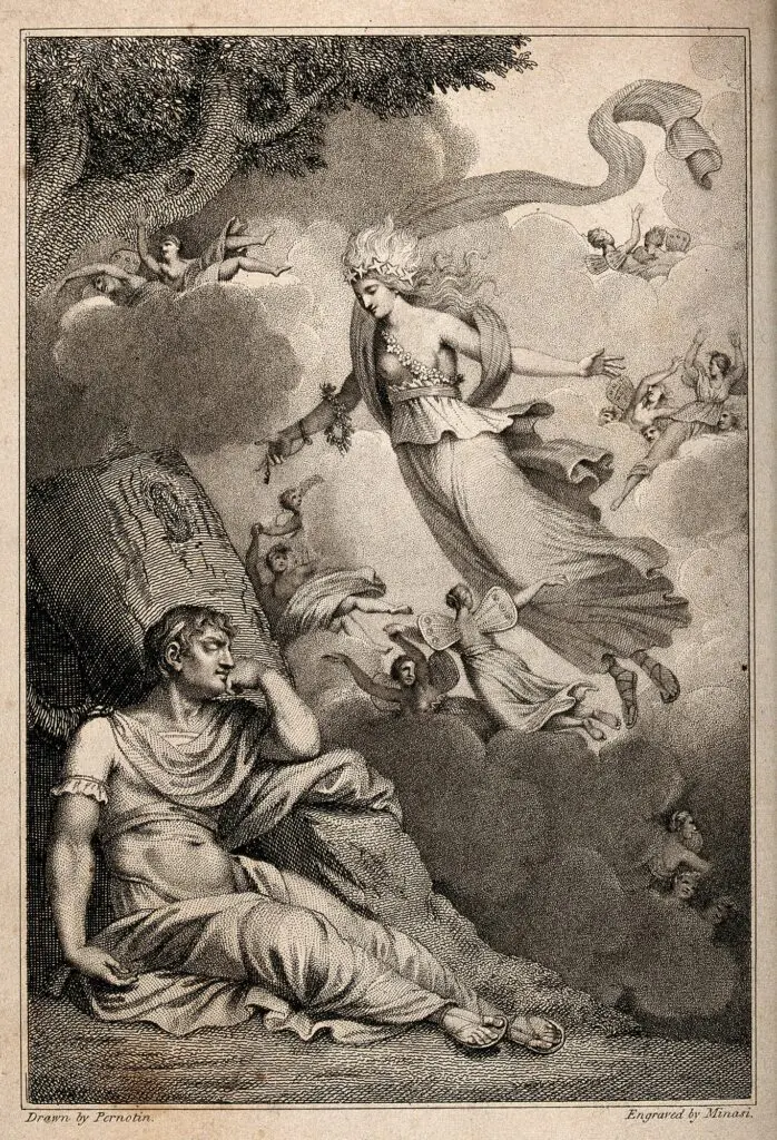 Pernotin ir Minasi - Karalius Alfredas Didysis susapnuoja mokslo deivę ir silfides, 1802